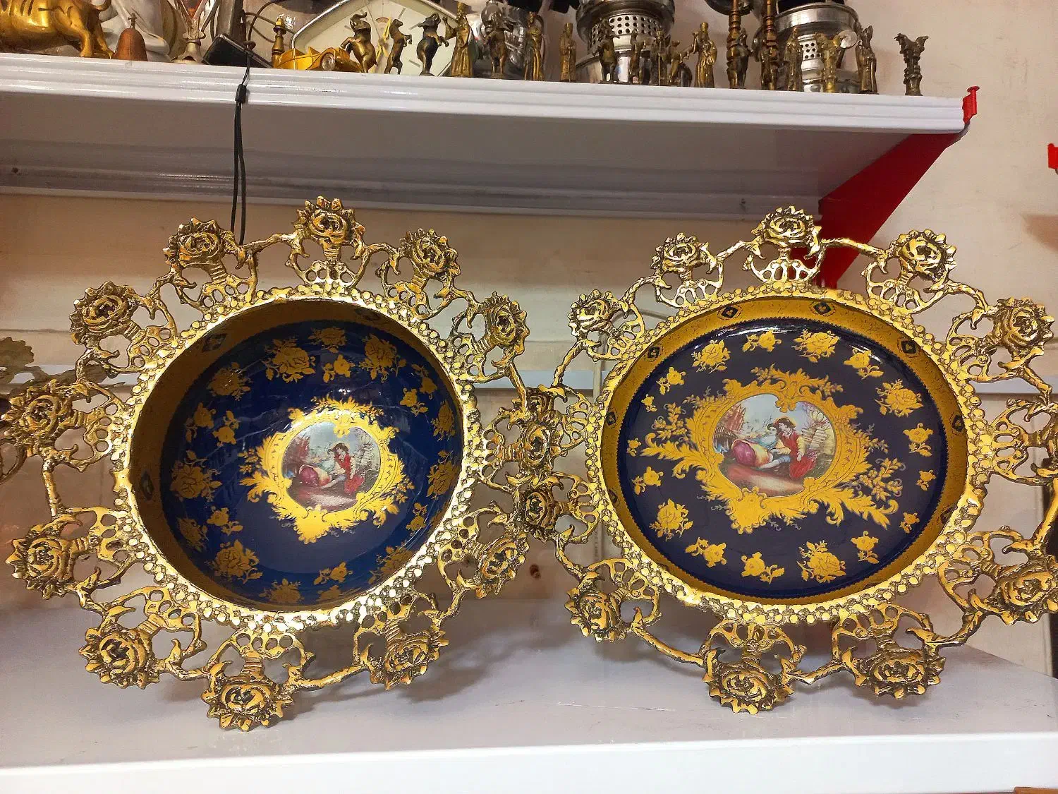 کاسه بشقاب برنز لیلی و مجنون آنتیک برنجیان|صنایع دستی و سایر لوازم تزئینی|ارومیه, |دیوار