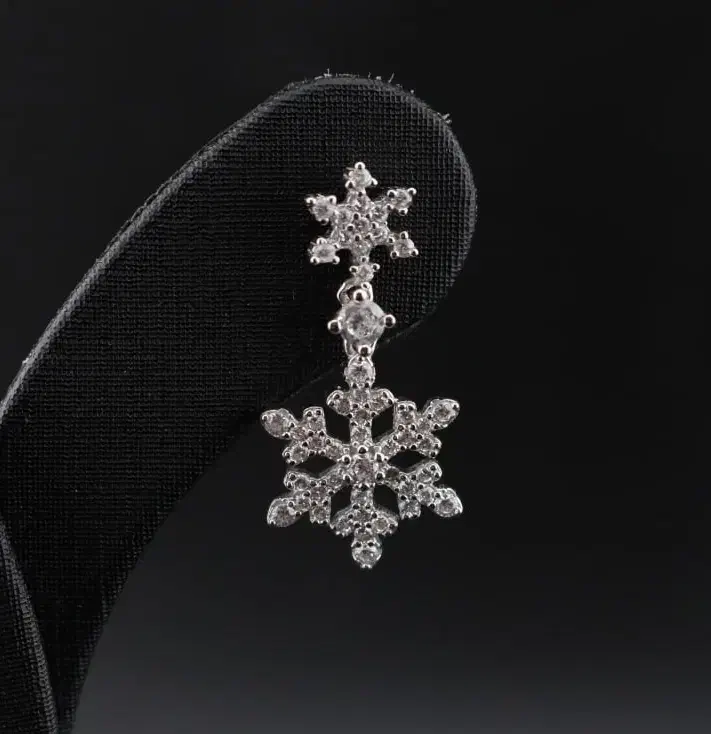 گوشواره نقره جواهری برف E01|جواهرات|تهران, بازار|دیوار