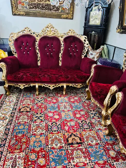 مبل استیل سلطنتی ۷ نفره|مبلمان خانگی و میز عسلی|تهران, نازیآباد|دیوار