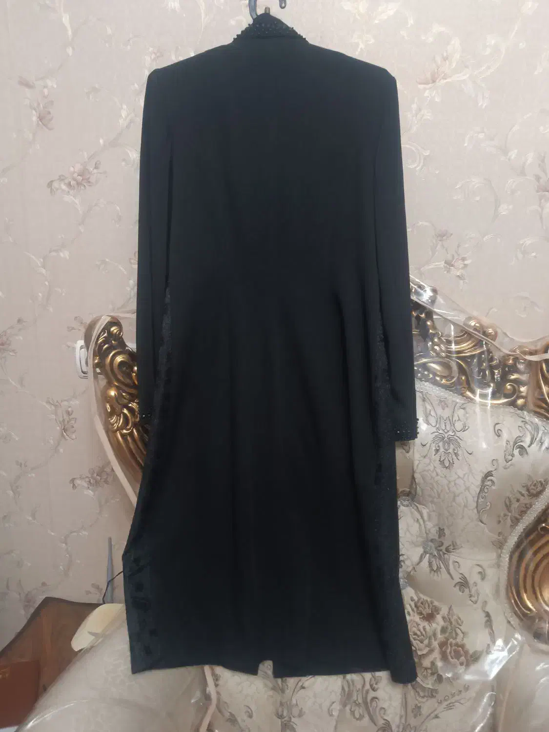 مانتو مشکی/مجلسی/کارشده نو|لباس|میانه, |دیوار