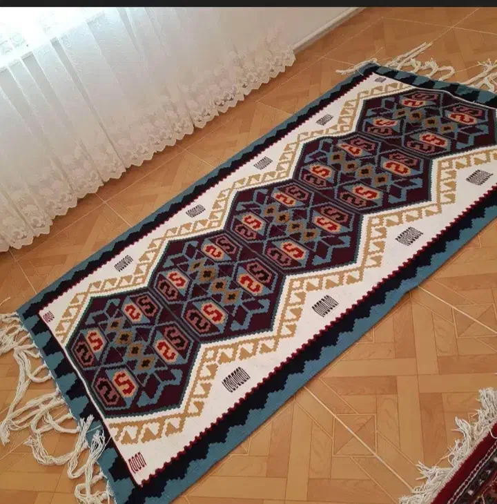 بافت گلیم هایه زیبا وشیک  با نخ کرک|گلیم، جاجیم، گبه|بیجار, |دیوار