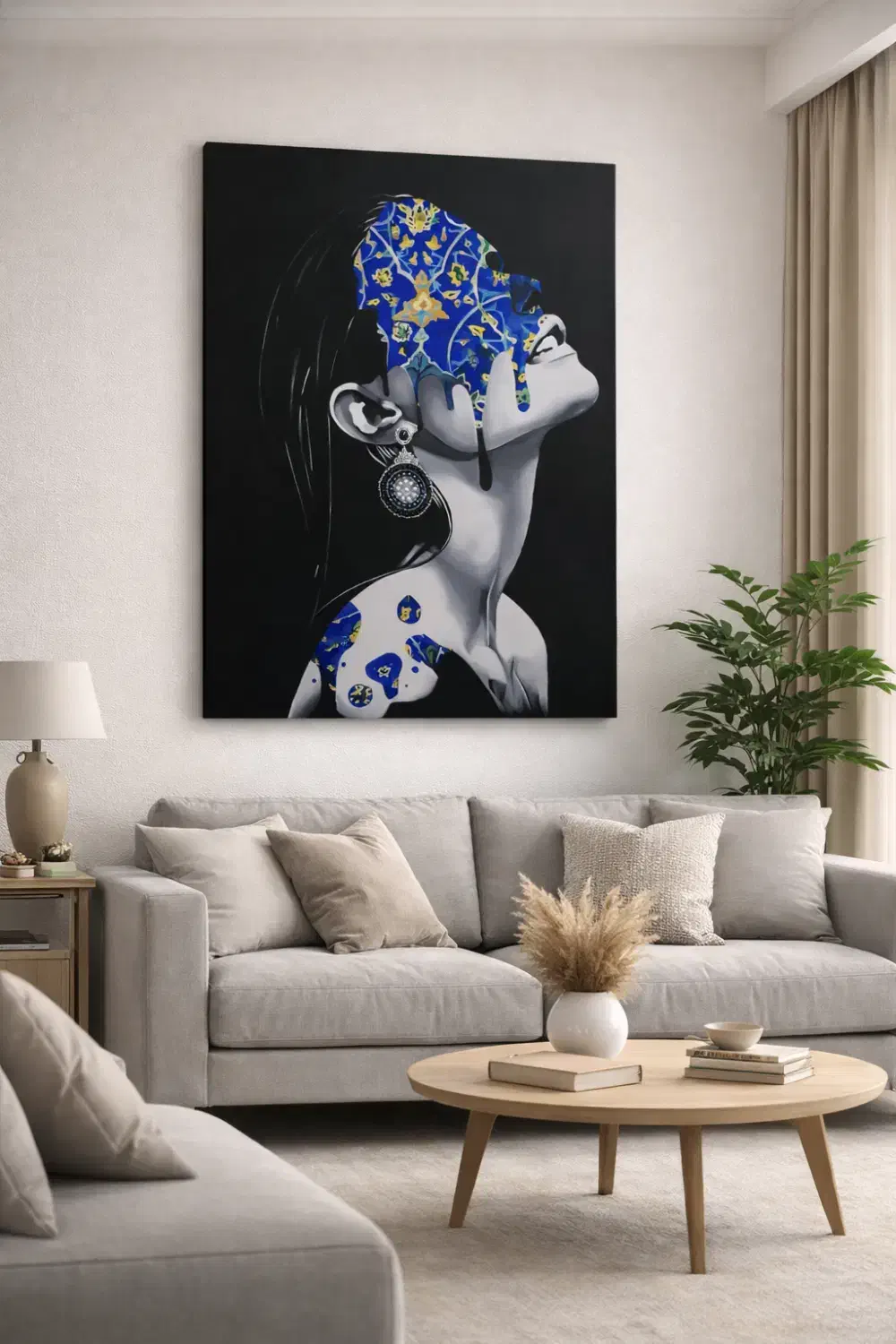 بوم رنگ روغن طرح کاشی|تابلو، نقاشی، عکس|تهران, نیروی دریایی|دیوار