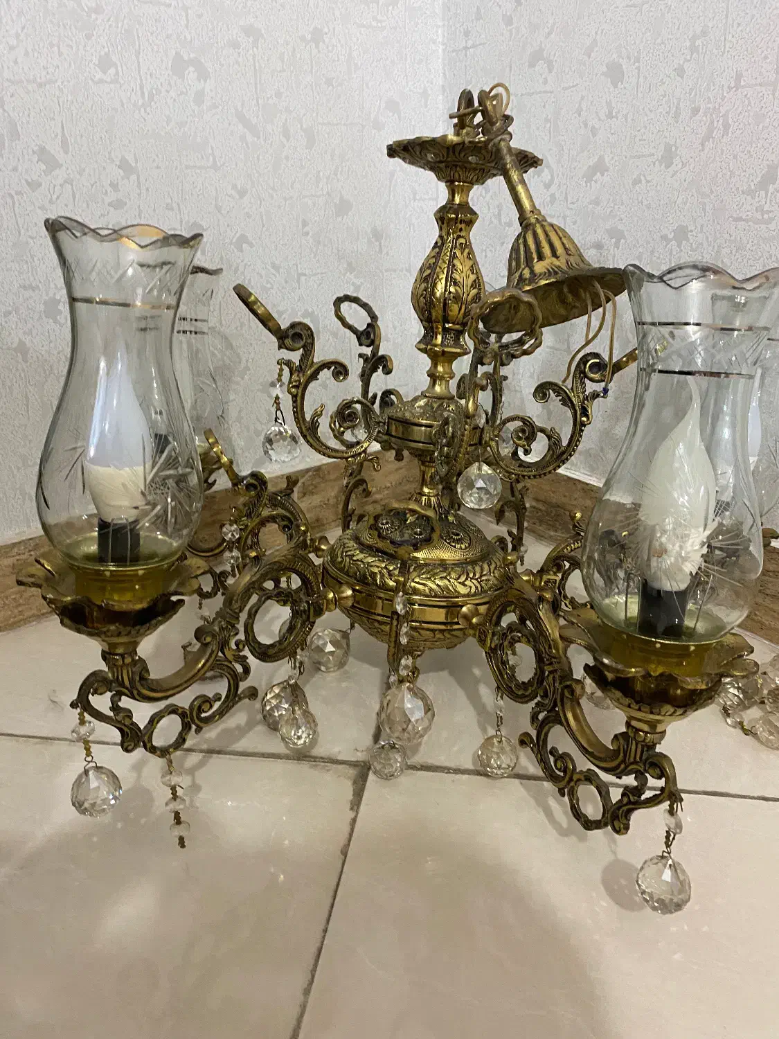 لوستر تمام برنز|لوستر و چراغ آویز|نسیمشهر, |دیوار