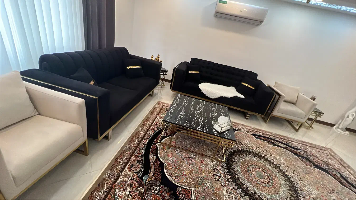 فروش مبل ۸نفره استیل ابکاری شده|مبلمان خانگی و میز عسلی|رشت, پل تالشان|دیوار