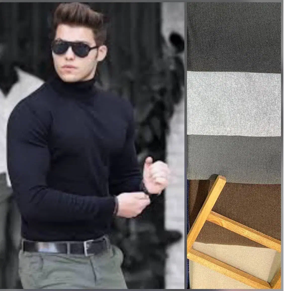 عمده بوتیکها- ریز بافت یقه اسکی مردانه|لباس|ایلام, |دیوار