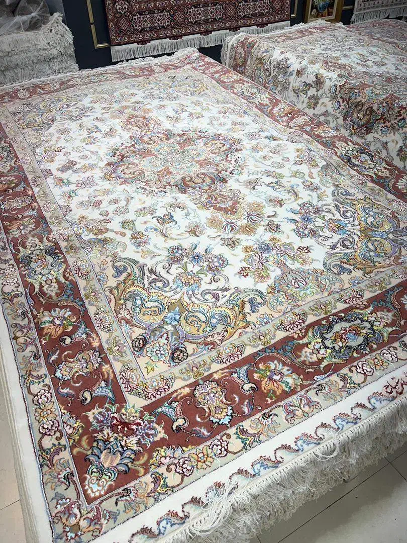 جفت فرش دستباف خطیبی 6متر مرینوس وابریشم ازبافنده|فرش|کرج, فاز ۴ مهرشهر|دیوار