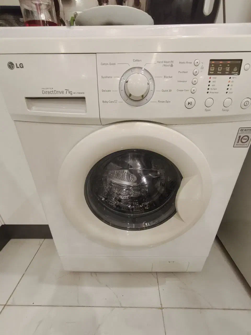 ماشین لباسشویی 7کیلویی ال جی دایرکت درایو|ماشین لباسشویی و خشک‌کن لباس|رشت, پیرکلاچای|دیوار