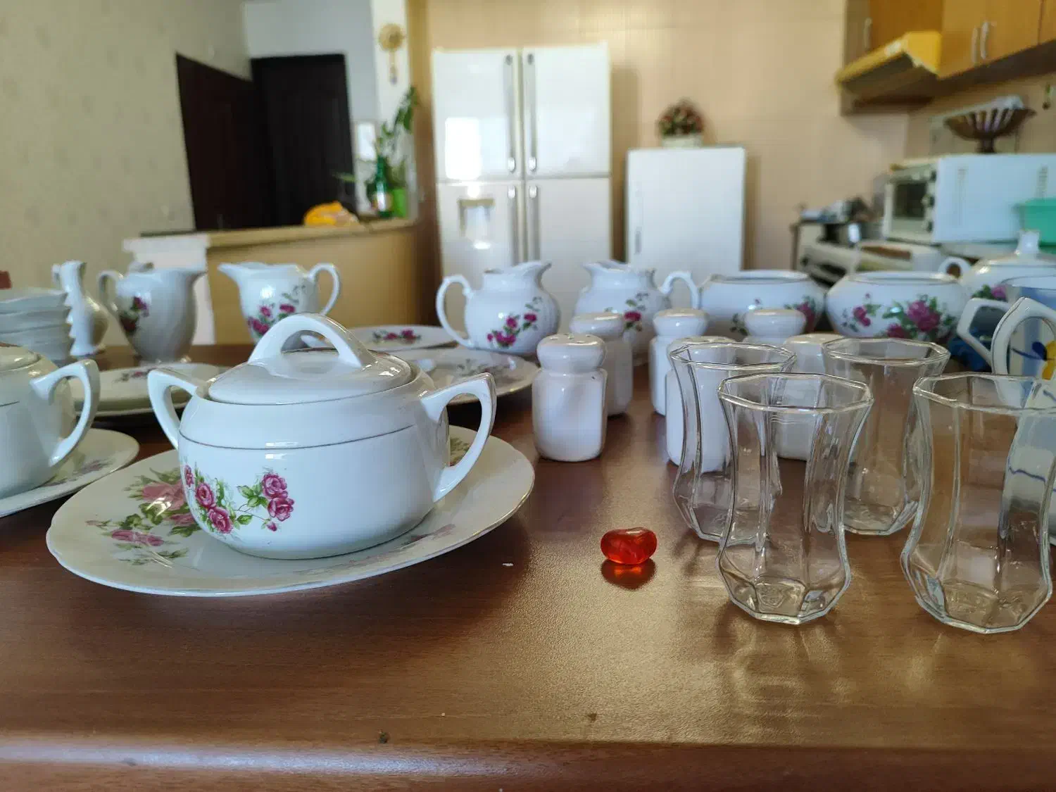 ظروف گل پنبه وگل سرخ|ظروف سرو و پذیرایی|ارومیه, |دیوار