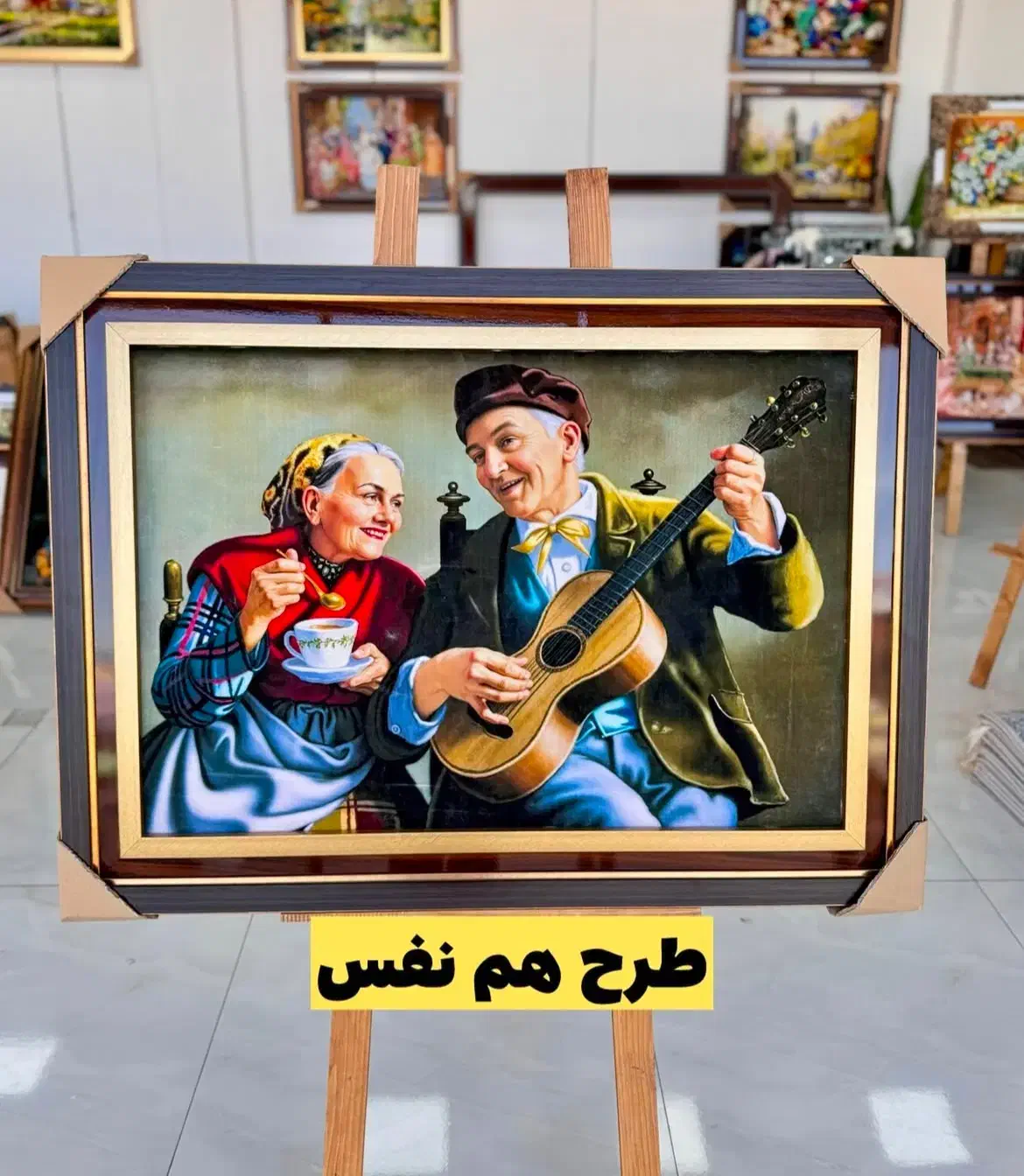 تابلو طرح منظره و آیات ارسال رایگان|تابلو فرش|شیراز, بازار|دیوار