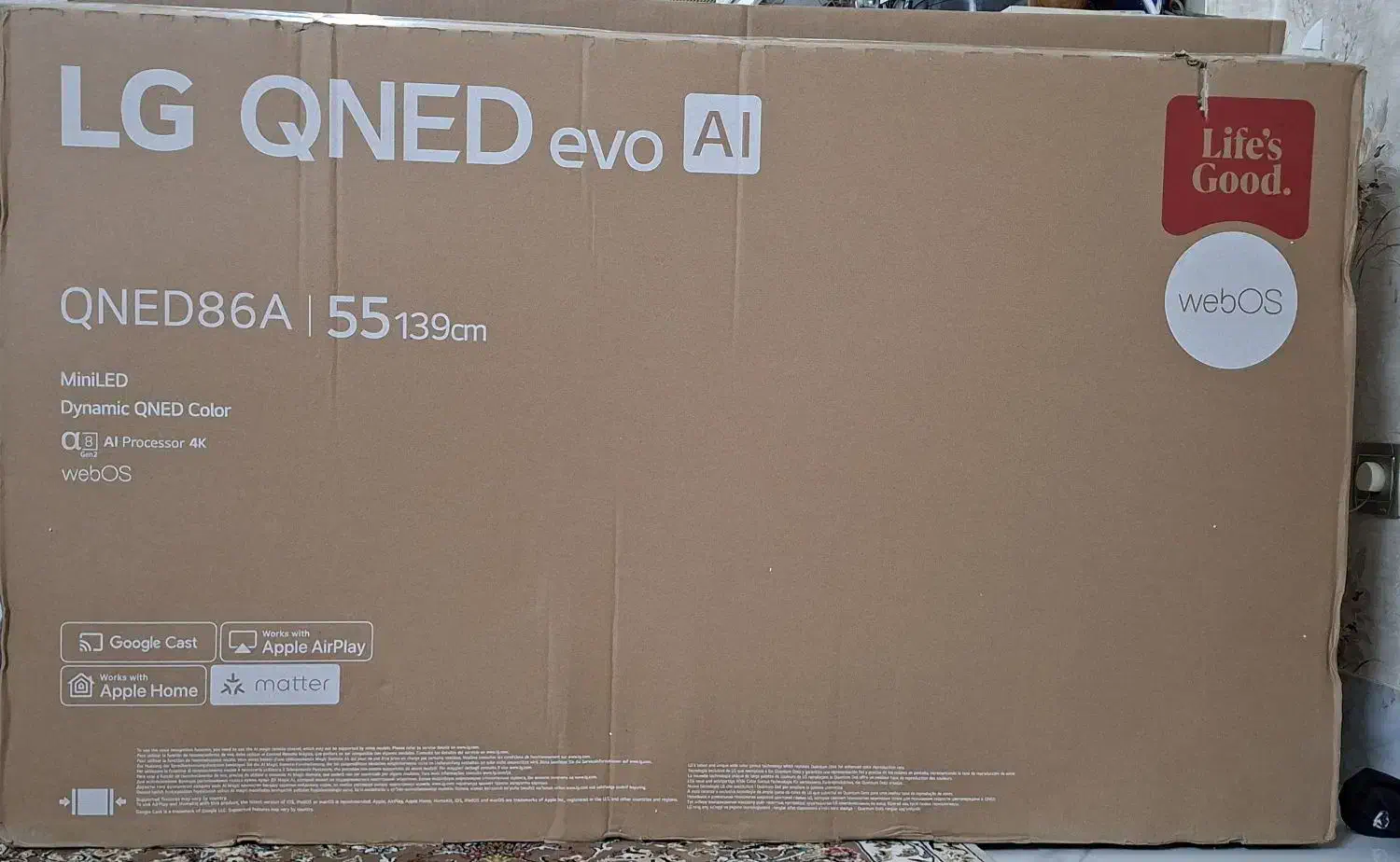 کارتن تلویزیون ال جی ۵۵ تمیز و ن|ابزارآلات|اصفهان, جلالیه|دیوار