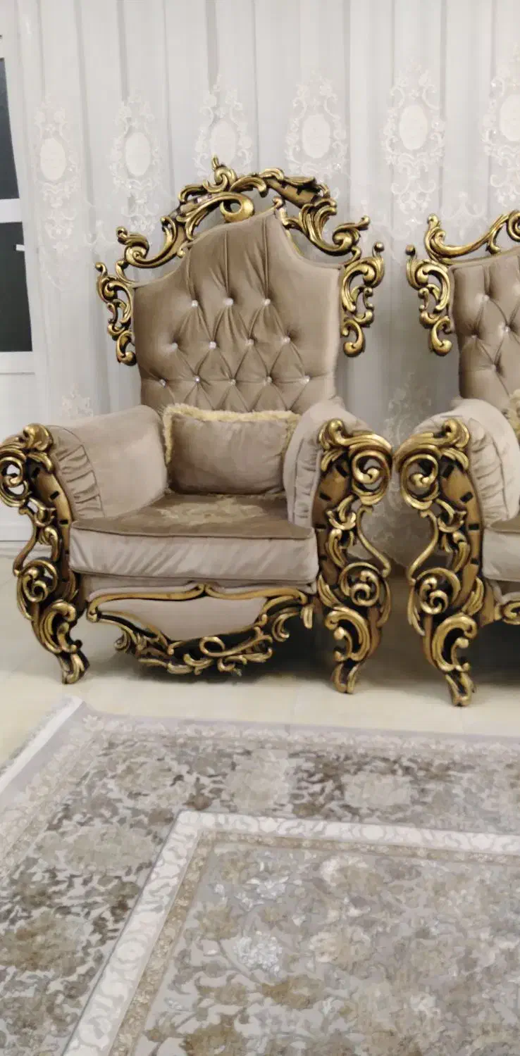 مبلمان سلطنتی 7نفره شیک تمام چوب ومیز|مبلمان خانگی و میز عسلی|قم, هفت تیر|دیوار