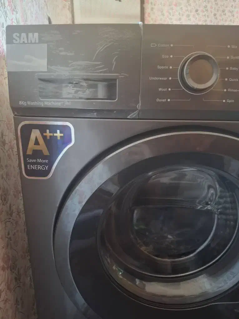 ماشین لباسشویی سام نو بدون استفاده پلمپ|ماشین لباسشویی و خشک‌کن لباس|چاه داد خدا, |دیوار