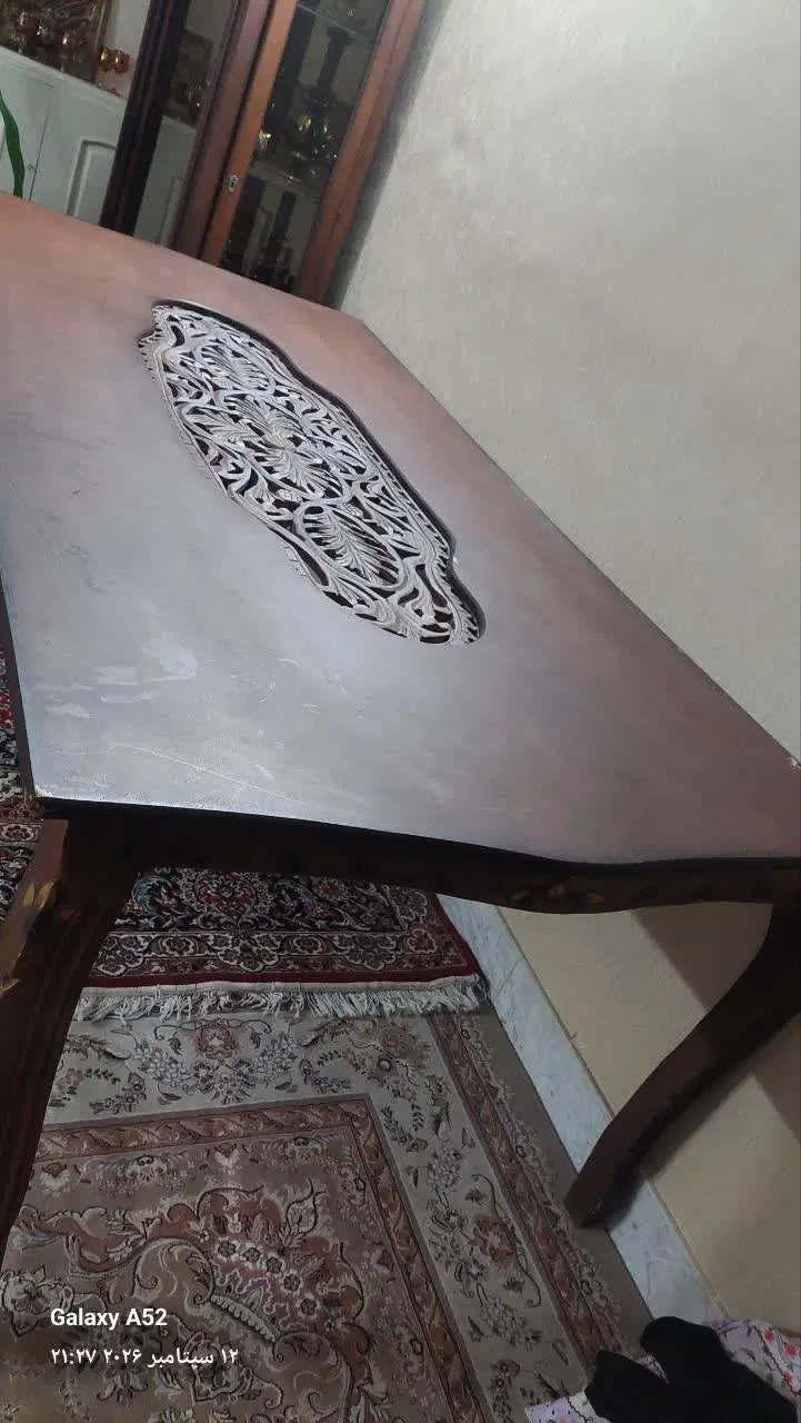 میز نهار خوری چوبی|میز و صندلی غذاخوری|اصفهان, شهرک میلاد|دیوار