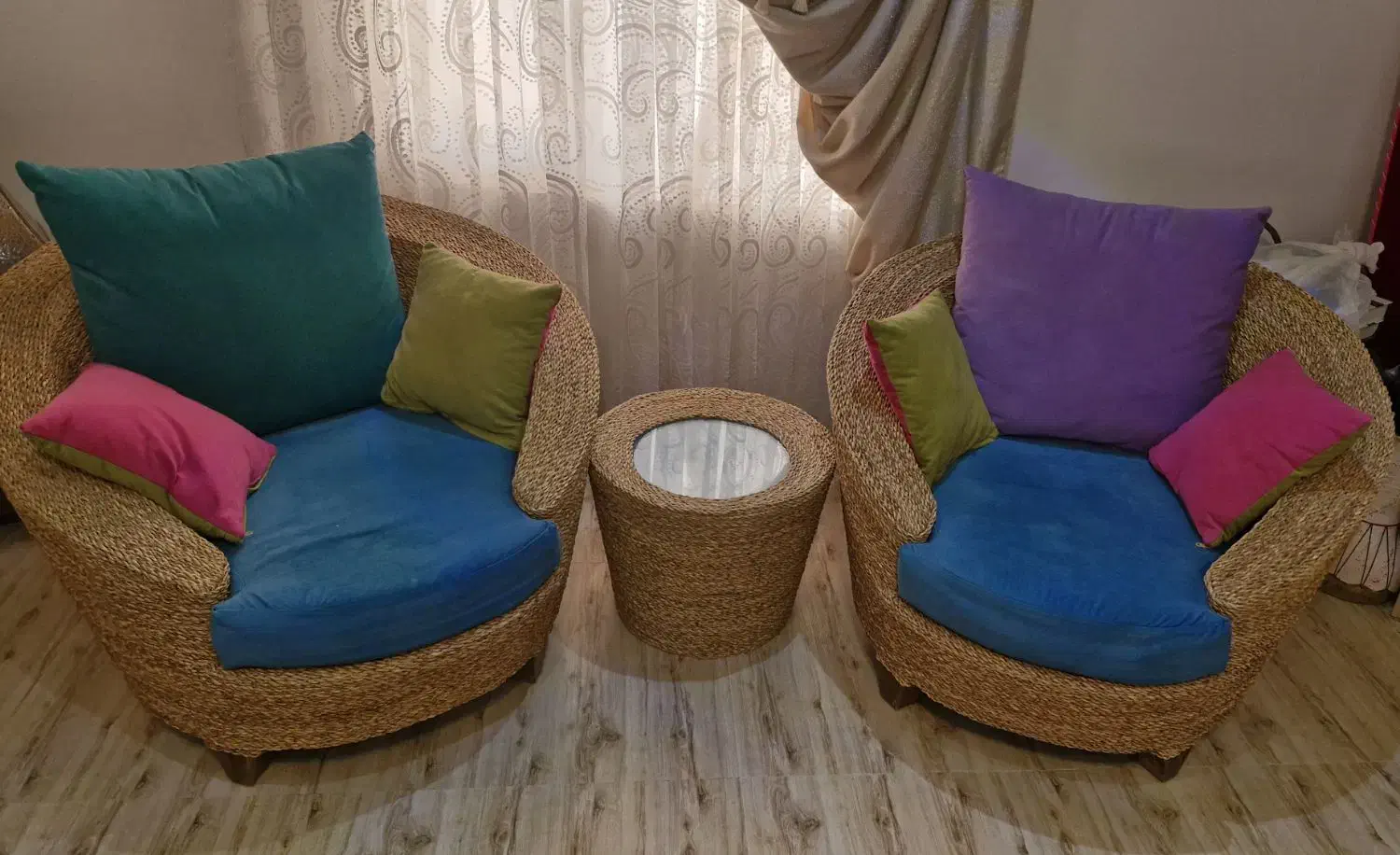 فروش مبل نیم ست حصیری|مبلمان خانگی و میز عسلی|بندر ماهشهر, |دیوار