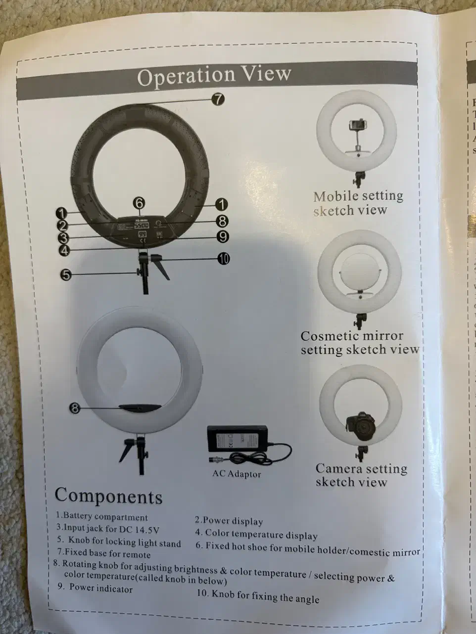 رینگ لایت با پایه فلزی و لوازم جانبی کامل|دوربین عکاسی و فیلمبرداری|اصفهان, سپاهانشهر|دیوار