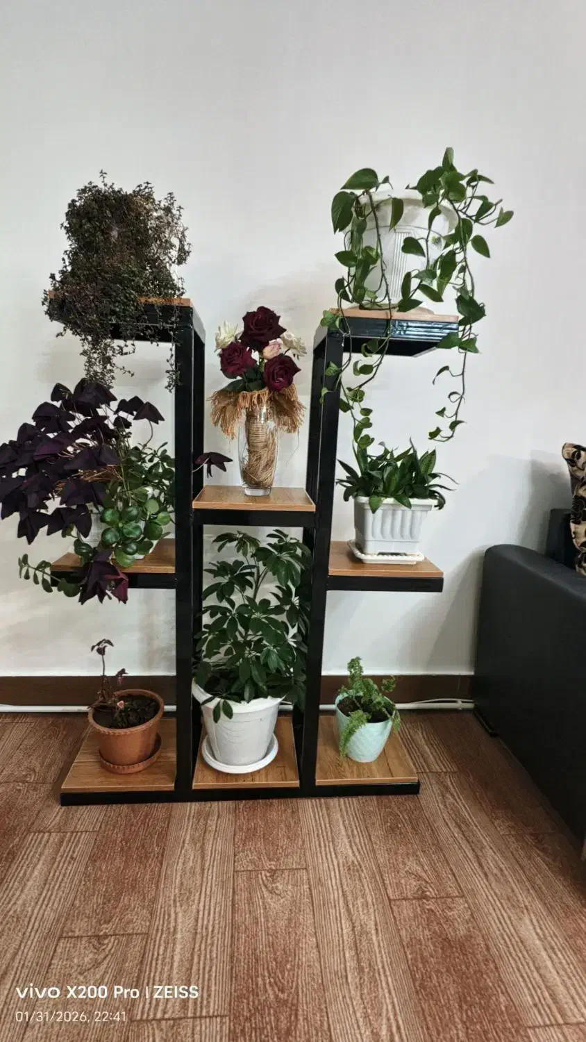 شلف گلدان فلزی|کتابخانه، شلف، قفسه‌های دیواری|سراب, |دیوار