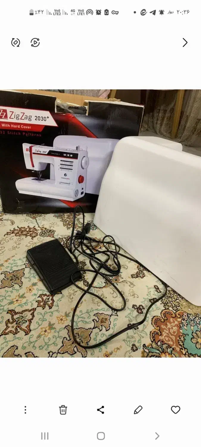 چرخ خیاطی زیگ زاگ|چرخ خیاطی و ریسندگی|اصفهان, طامه|دیوار