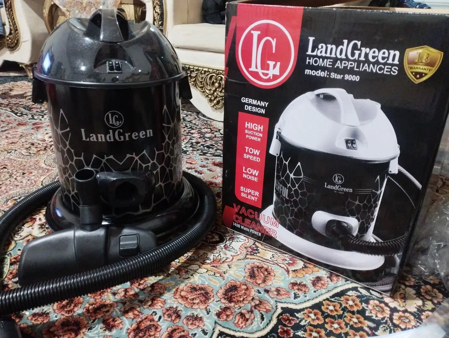 جارو برقی سطلی لند گرین|جاروبرقی، جارو شارژی، بخارشو|نگین شهر, |دیوار