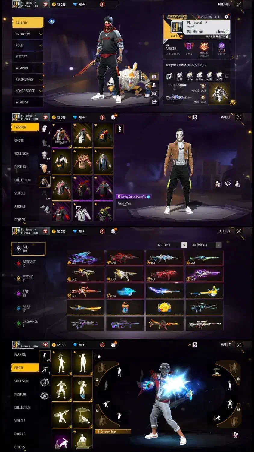 اکانت فری فایر|کنسول، بازی ویدئویی و آنلاین|جم, |دیوار