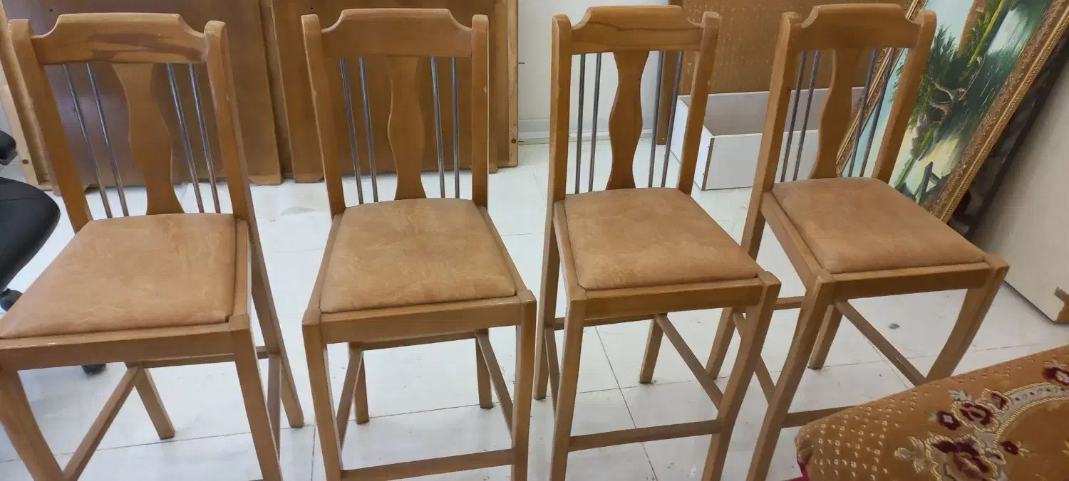 ۴ عدد صندلی اوپن چوب راش بلند|صندلی و نیمکت|ارومیه, |دیوار