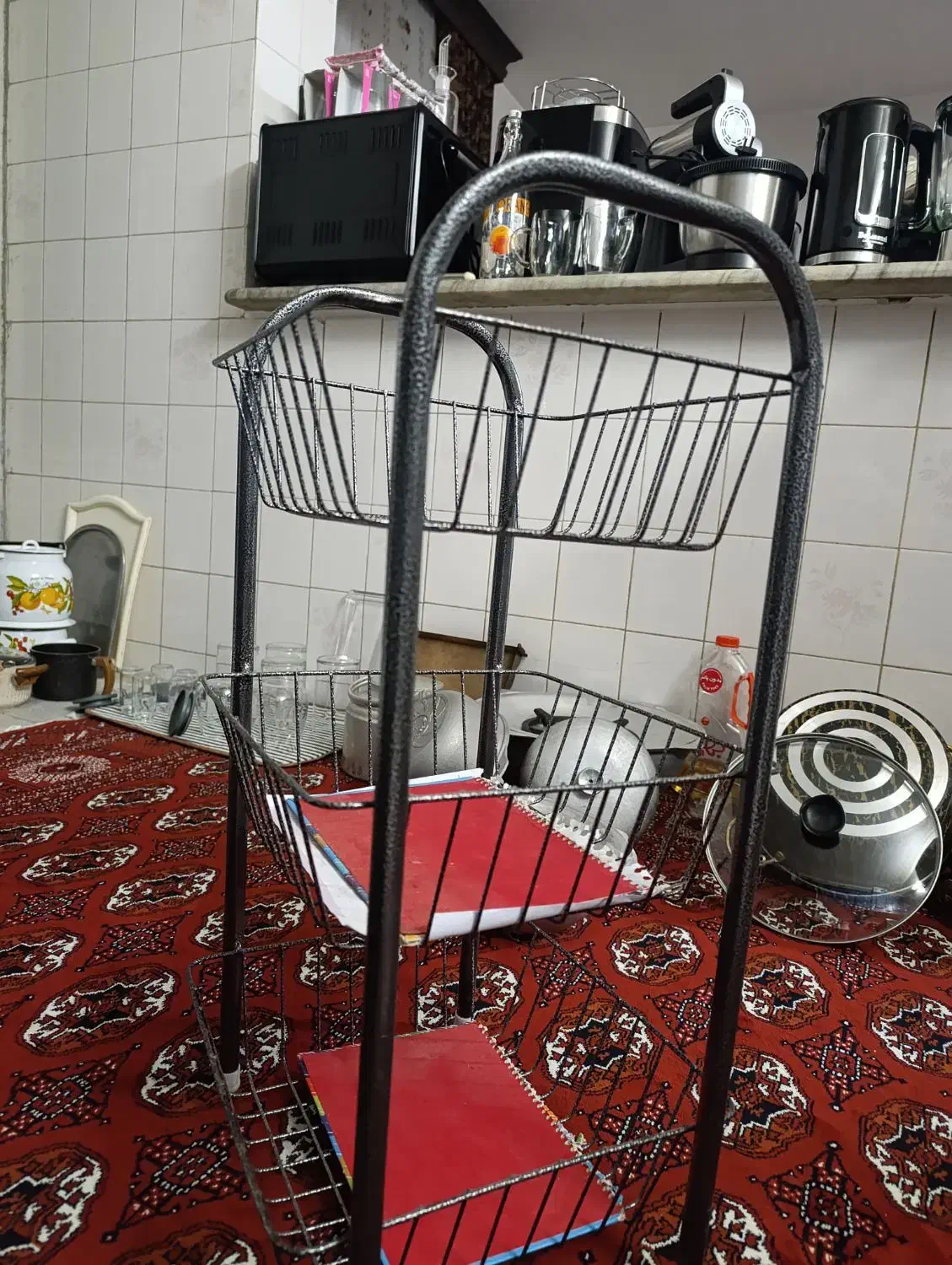 سبد سه طبقه پیاز و...|آب‌چکان و نظم‌دهنده ظروف|گنبد کاووس, |دیوار