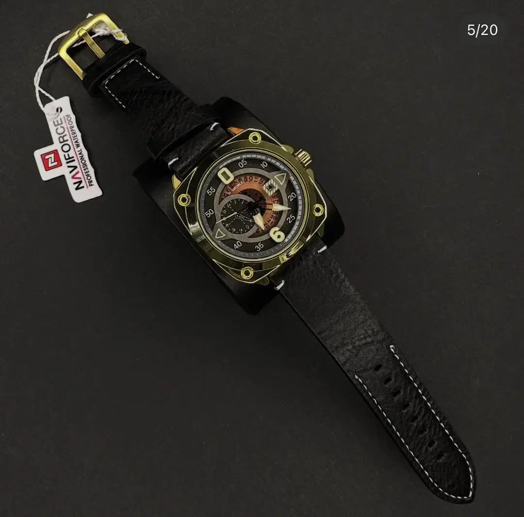 نیویورک فورس مردانه موتور ژاپن، قاب طلایی صفحه مسی|ساعت|رشت, استقامت ۲|دیوار