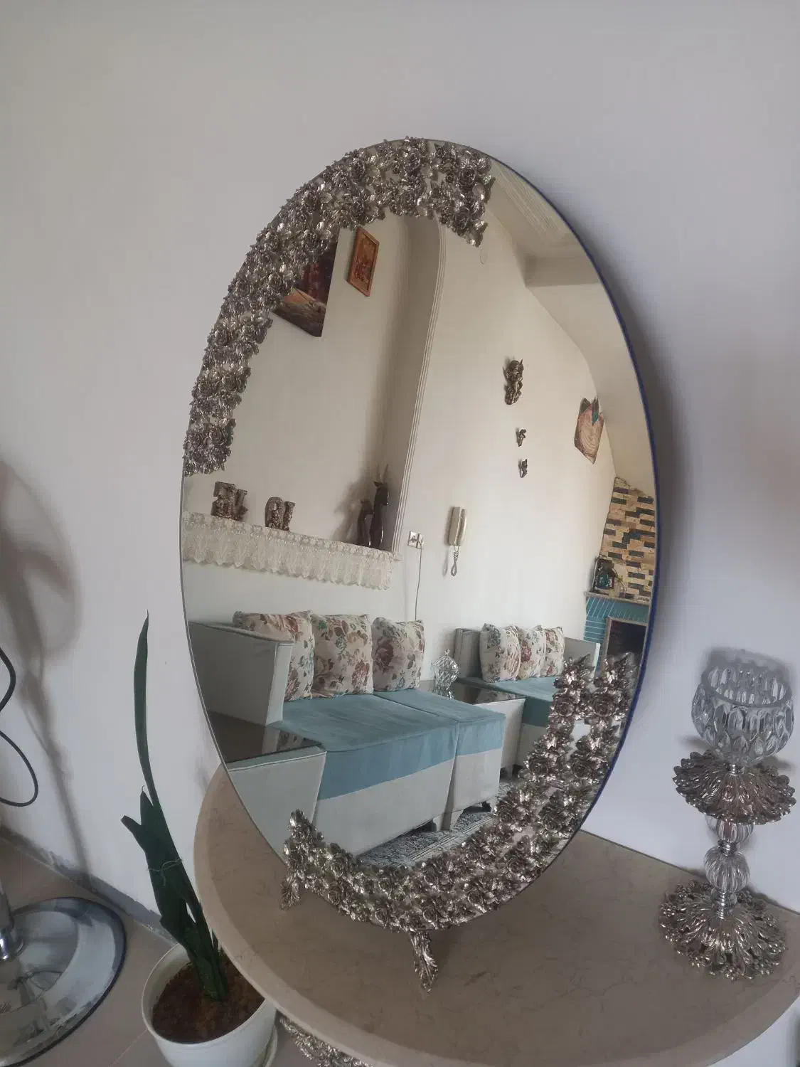 آیینه کنسول و شمعدان|بوفه، ویترین، کنسول|کاشان, زیارتی|دیوار