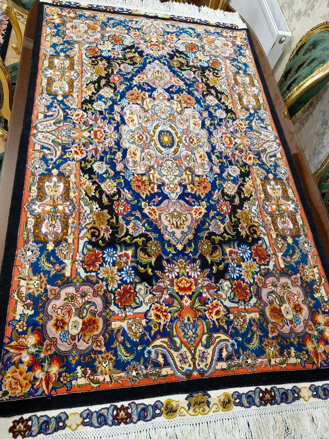 فرش زرنیم 50 رج سالاری|فرش|تبریز, |دیوار