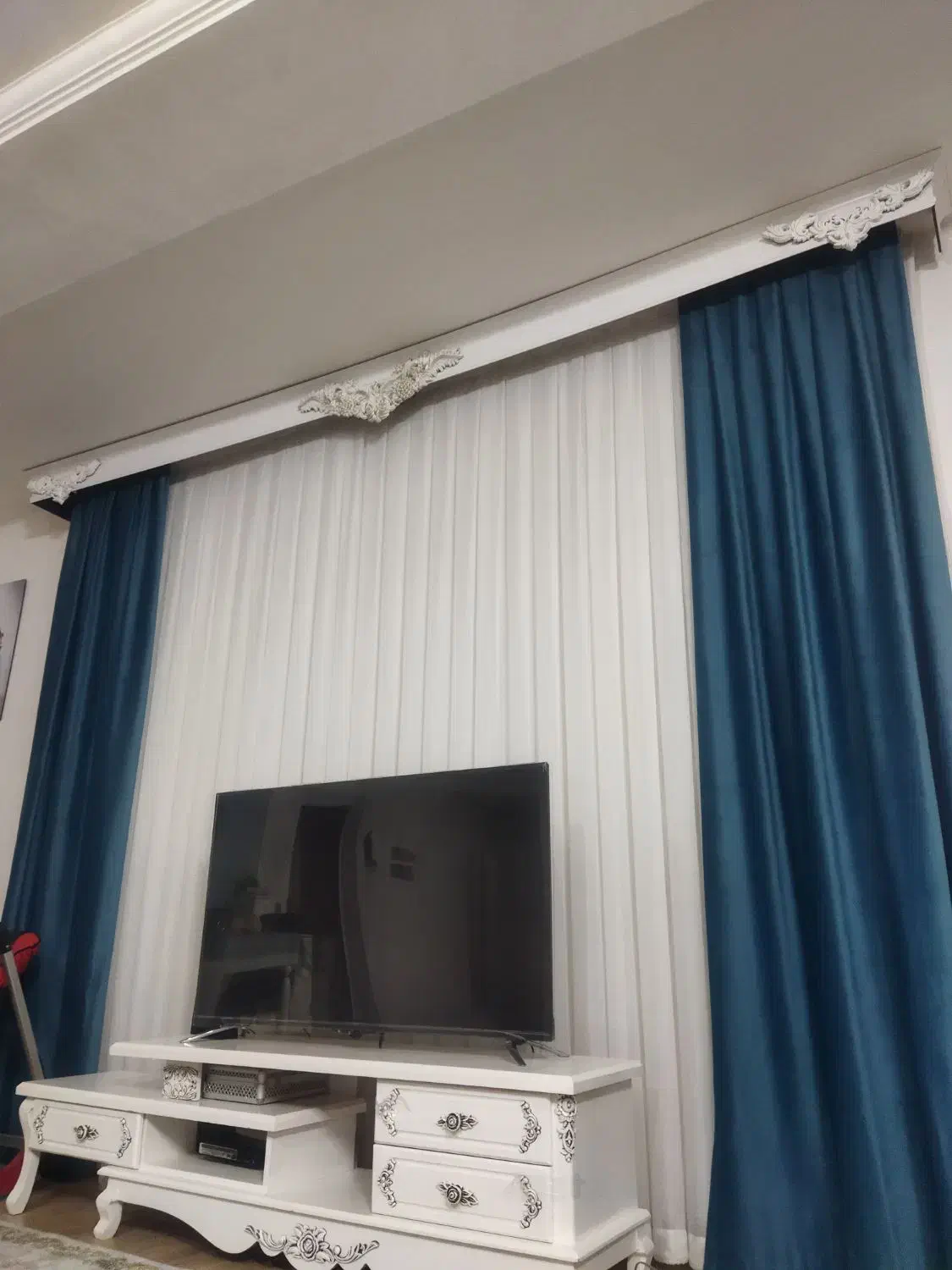 دستک پرده آبی|پرده، رانر، رومیزی|بجنورد, |دیوار