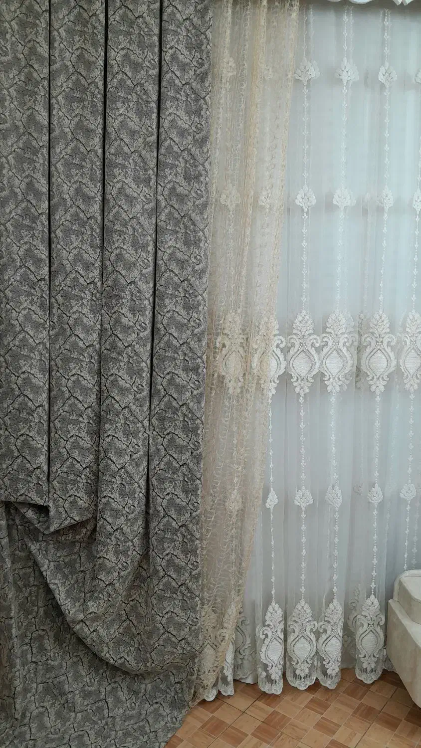 پنل های پرده نو طرح سنگی با سایه گیپور|پرده، رانر، رومیزی|تهران, دولاب|دیوار