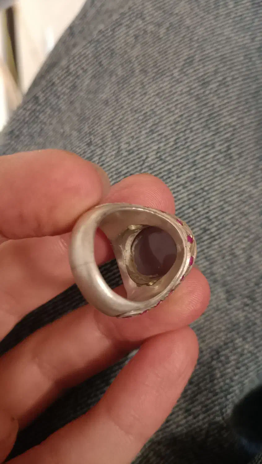 انگشتر عقیق یاسی یمن|جواهرات|اصفهان, برازنده|دیوار