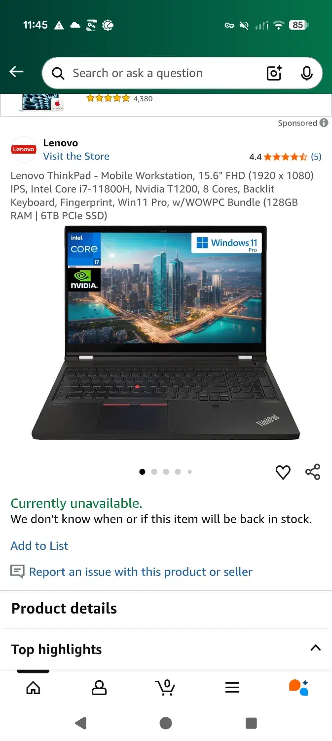 لپتاپThinkPad رم 128GB و حافظه 6TB (کاملاً نو)|رایانه همراه|اهواز, کیانپارس |دیوار