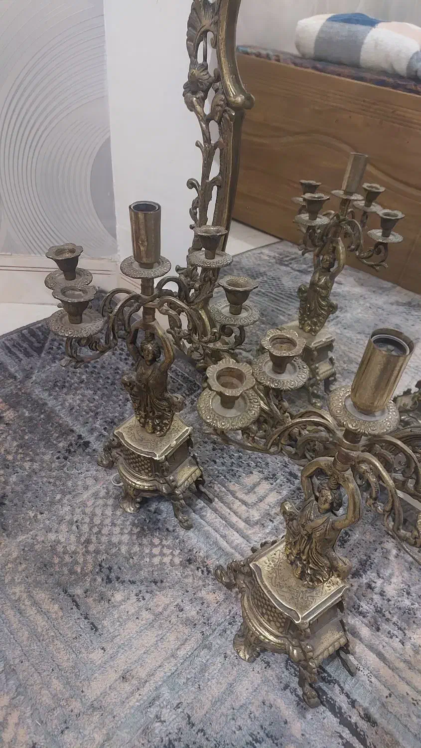 آینه و شمعدان برنزی|آینه|تهران, شهرک ولیعصر شمالی|دیوار