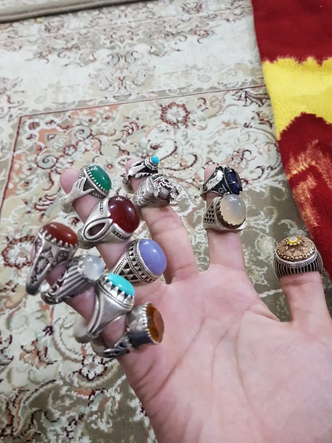 انگشترنقره قدیمی مهر دار معاوضه ۱۵۰ گرم|کلکسیون اشیاء عتیقه|خرم‌آباد, |دیوار