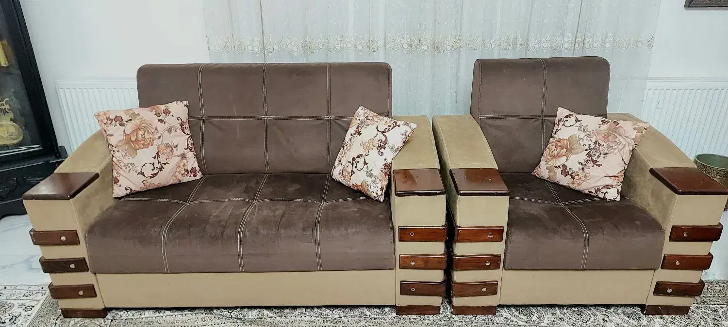 مبل ۷ نفره، میز جلو مبلی، کاناپه سه نفره|مبلمان خانگی و میز عسلی|پردیس, فاز ۸|دیوار