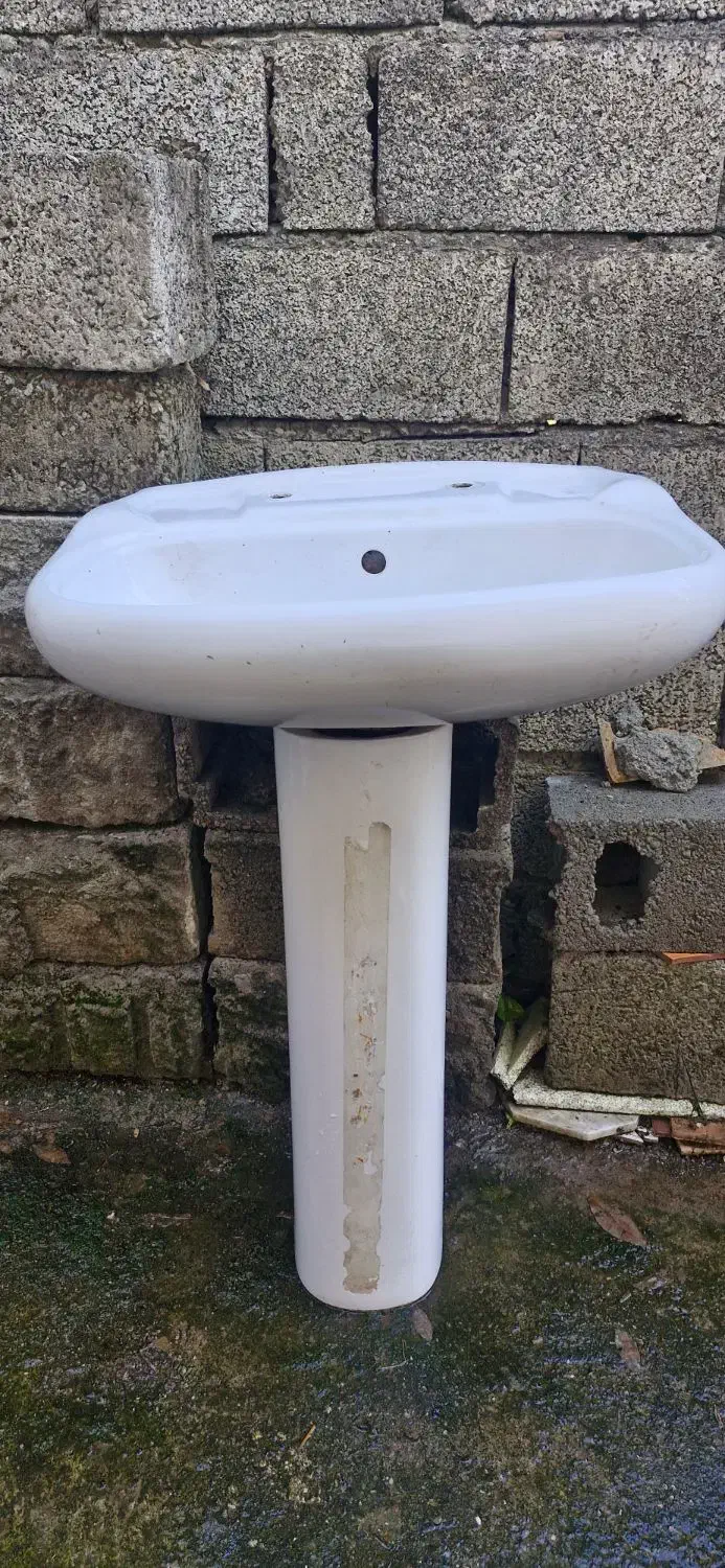 روشویی سرامیکی با پایه|لوازم سرویس بهداشتی|تنکابن, |دیوار