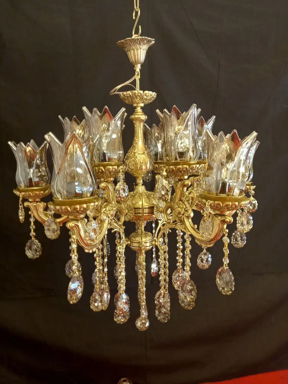 لوستر دوگل بزرگ درباری|لوستر و چراغ آویز|اراک, |دیوار