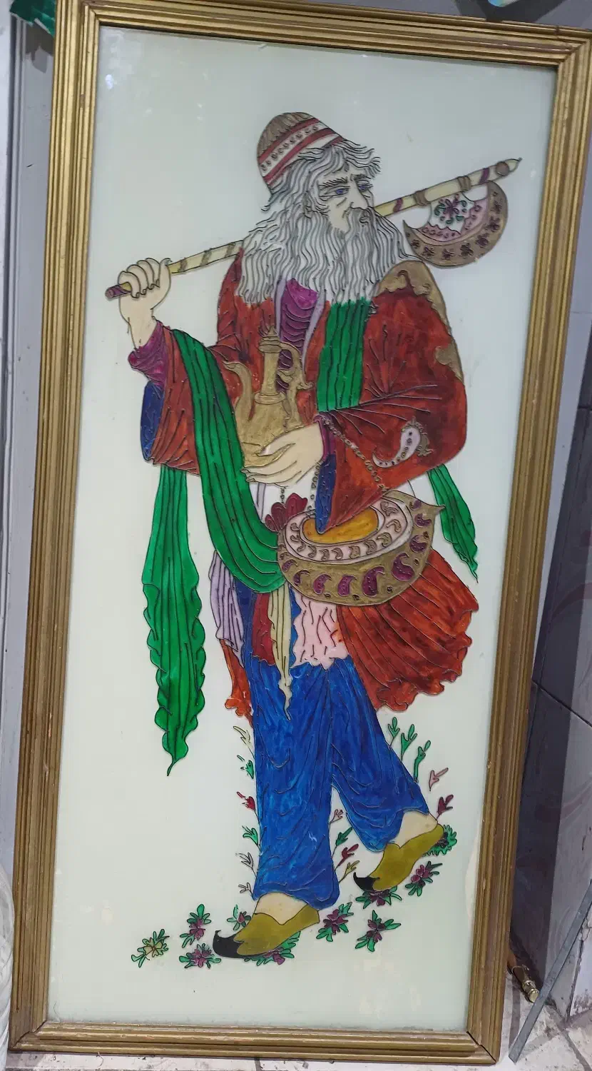 کوزه قدیمی مرتبویی تابلو نقاشی قهوه خانه قدمت بالا|کلکسیون اشیاء عتیقه|تهران, امام زاده عبدالله|دیوار