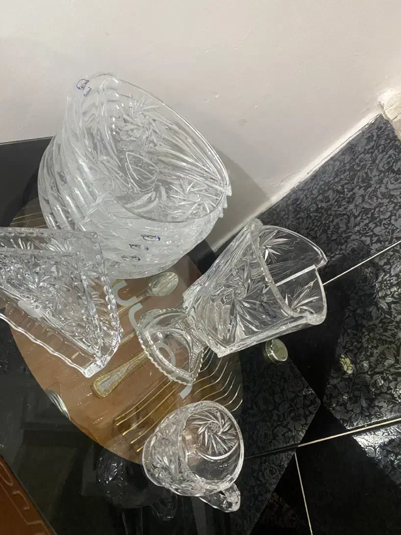 پیشدستی و جا چاقویی طرح خورشیدی کریستال|ظروف سرو و پذیرایی|مشهد, ایثارگران|دیوار