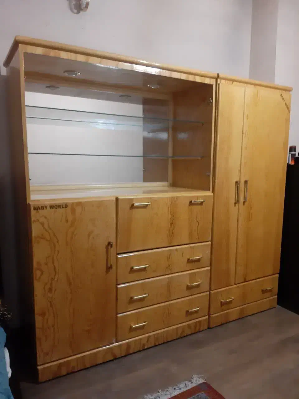 کمد و ویترین کودک ونوجوان چوبی|جاکفشی، کمد، دراور|اصفهان, آهنگران|دیوار