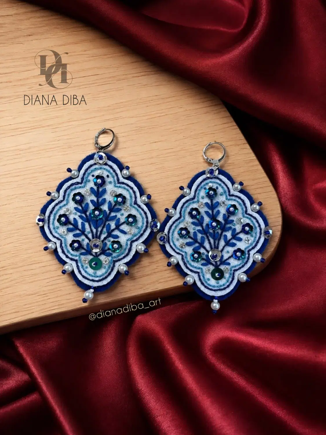 گوشواره گلدوزی دستساز|بدلیجات|تهران, مرزداران|دیوار