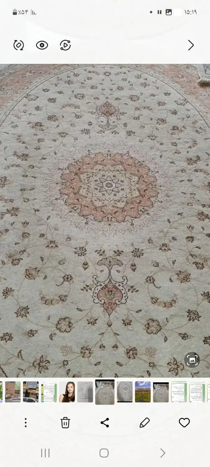 دو عدد فرش بیضی تراکم بالا یکونیم در دوونیم|فرش|مشهد, حرم مطهر رضوی|دیوار