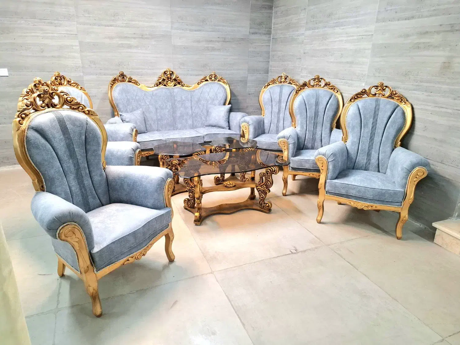 مبل استیل ۹ نفره با پارچه نو رویال|مبلمان خانگی و میز عسلی|اصفهان, جلالیه|دیوار