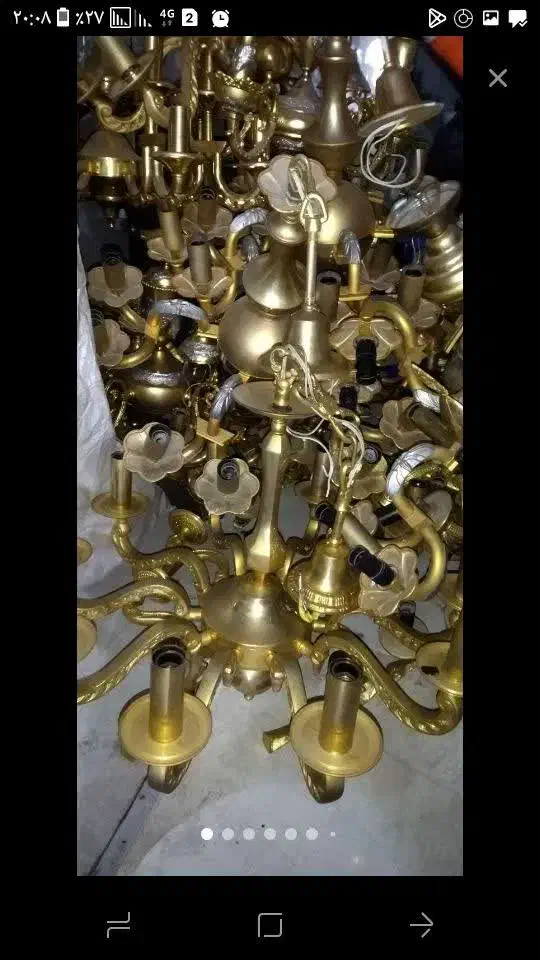 معامله لوسترهای برنجی اب طلا کیلویی ۱۲۰۰|لوستر و چراغ آویز|همدان, |دیوار