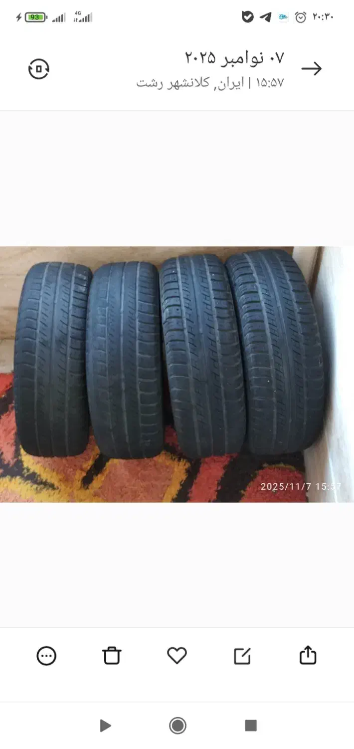 بلوار سمیه گلسار /لاستیک بارز رینگ ۱۵|قطعات یدکی و لوازم جانبی|رشت, گلسار|دیوار