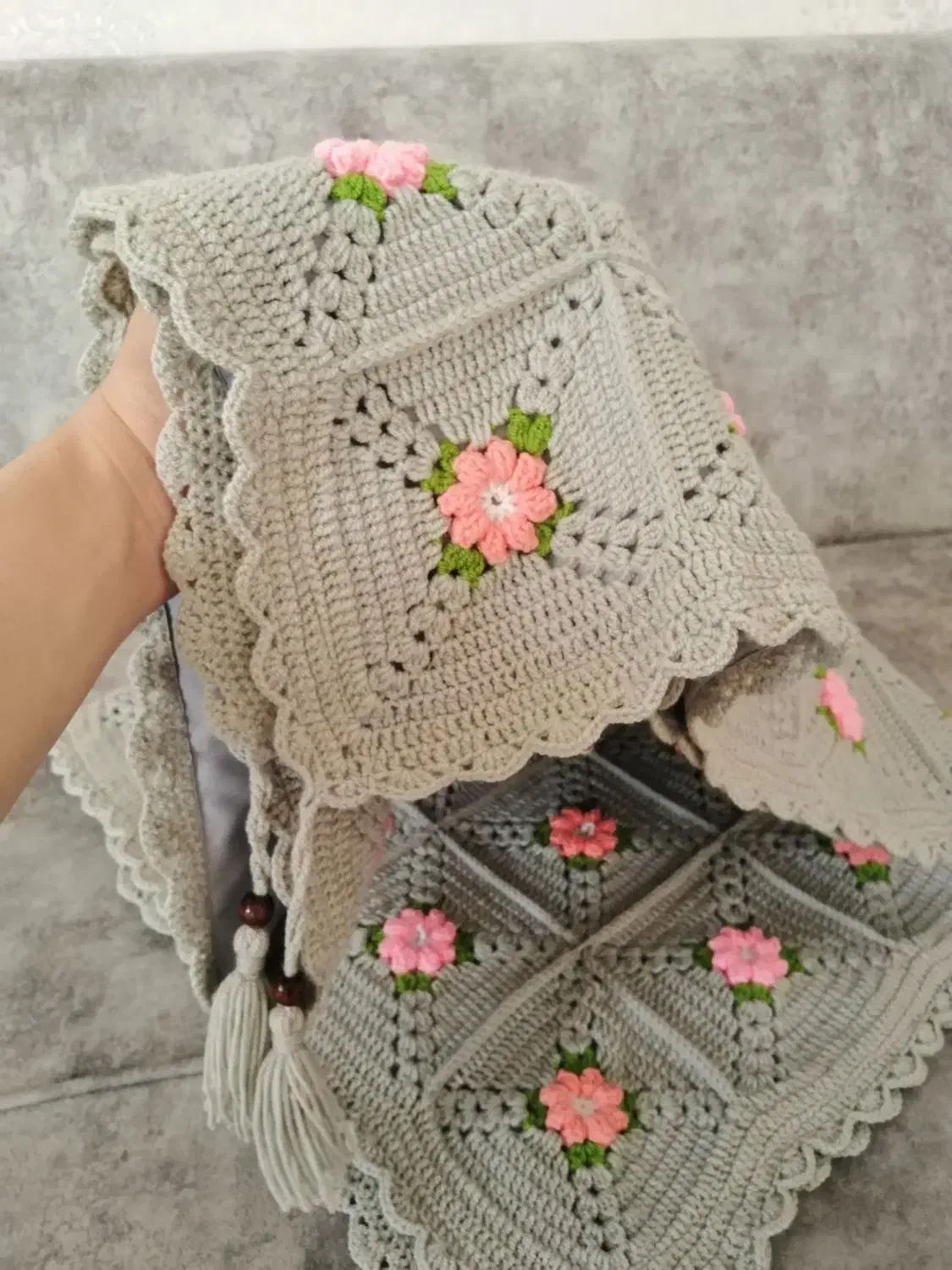 پتو بافتنی گلبرجسته|اسباب و اثاث بچه|نیشابور, شهرک اندیشه|دیوار