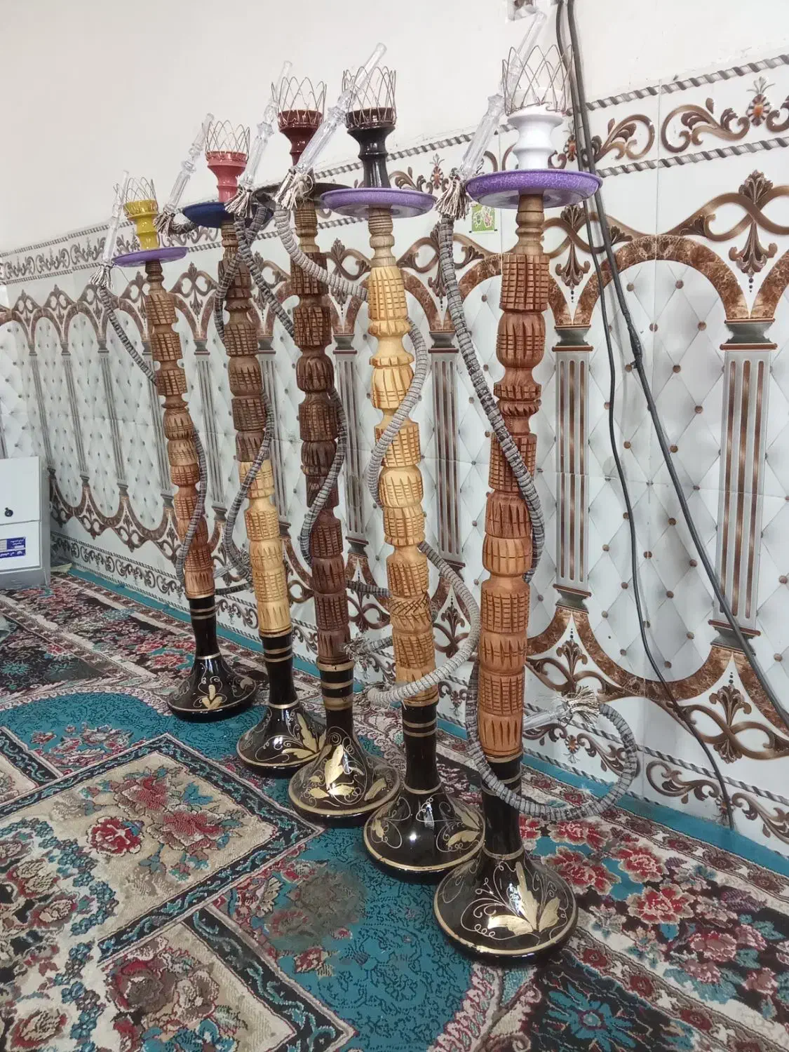 ۴تا قلیون عطیقه بزرگ|صنایع دستی و سایر لوازم تزئینی|زابل, |دیوار