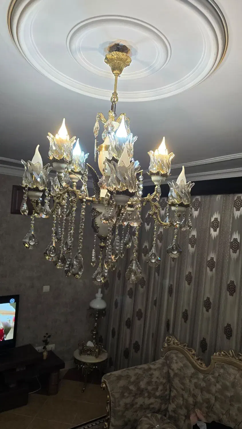 ست کامل لوستر برنزی برای پذیرایی و آشپزخانه|لوستر و چراغ آویز|کرج, ساسانی (قلمستان)|دیوار