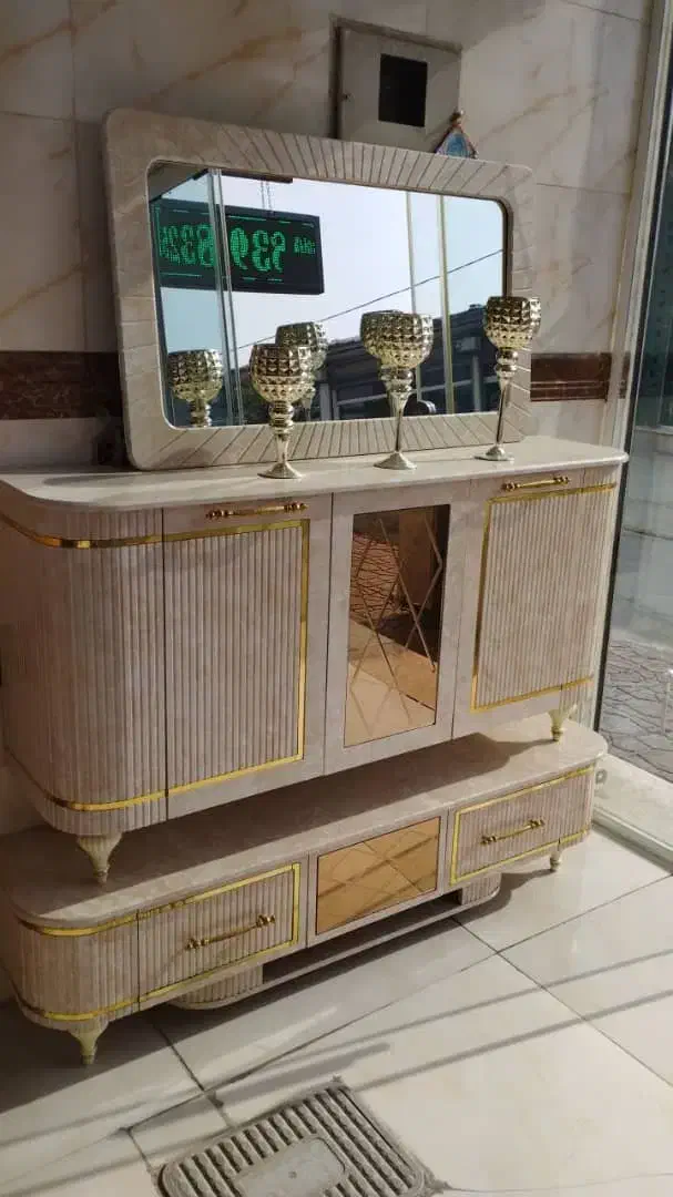 آینه‌کنسول ست میزتلوزیون آینه بژ|بوفه، ویترین، کنسول|تهران, شهرک ولیعصر جنوبی|دیوار