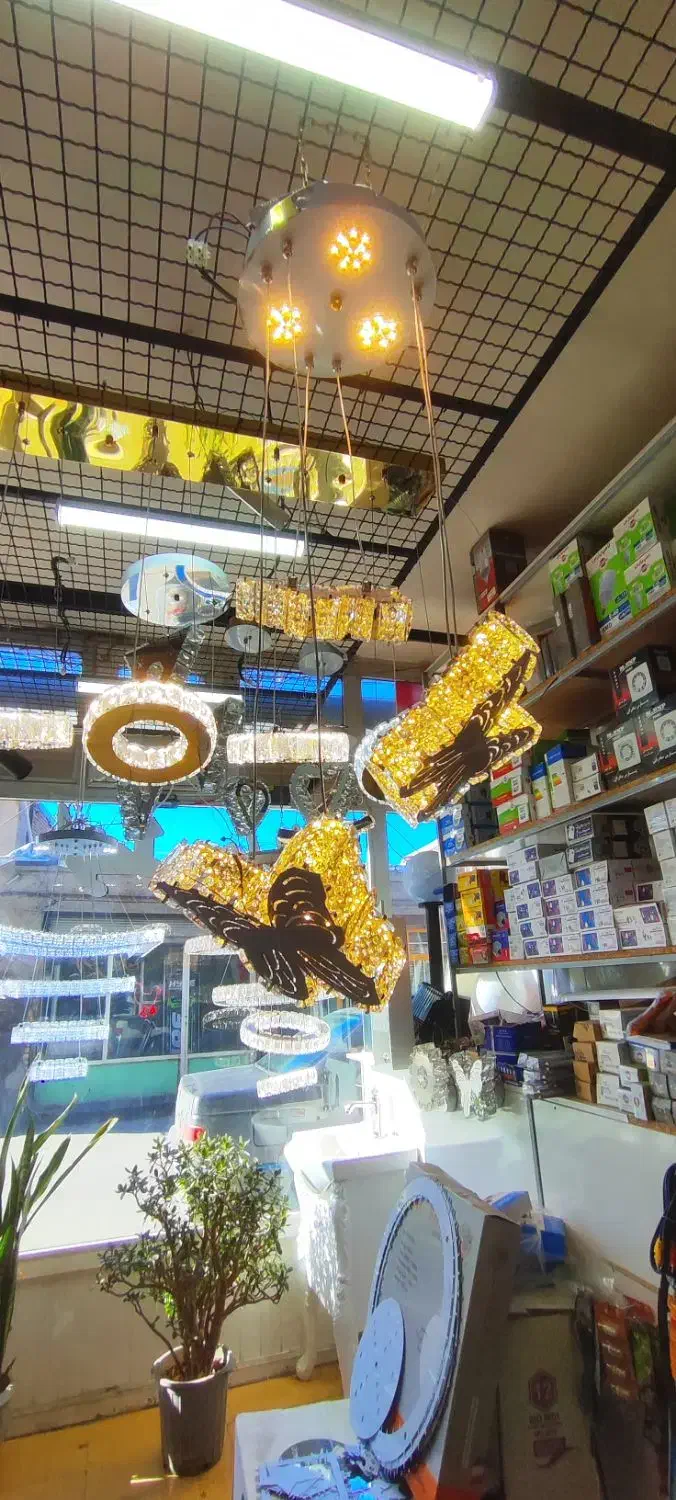 لوستر پروانه سه آویز|لوستر و چراغ آویز|تبریز, |دیوار